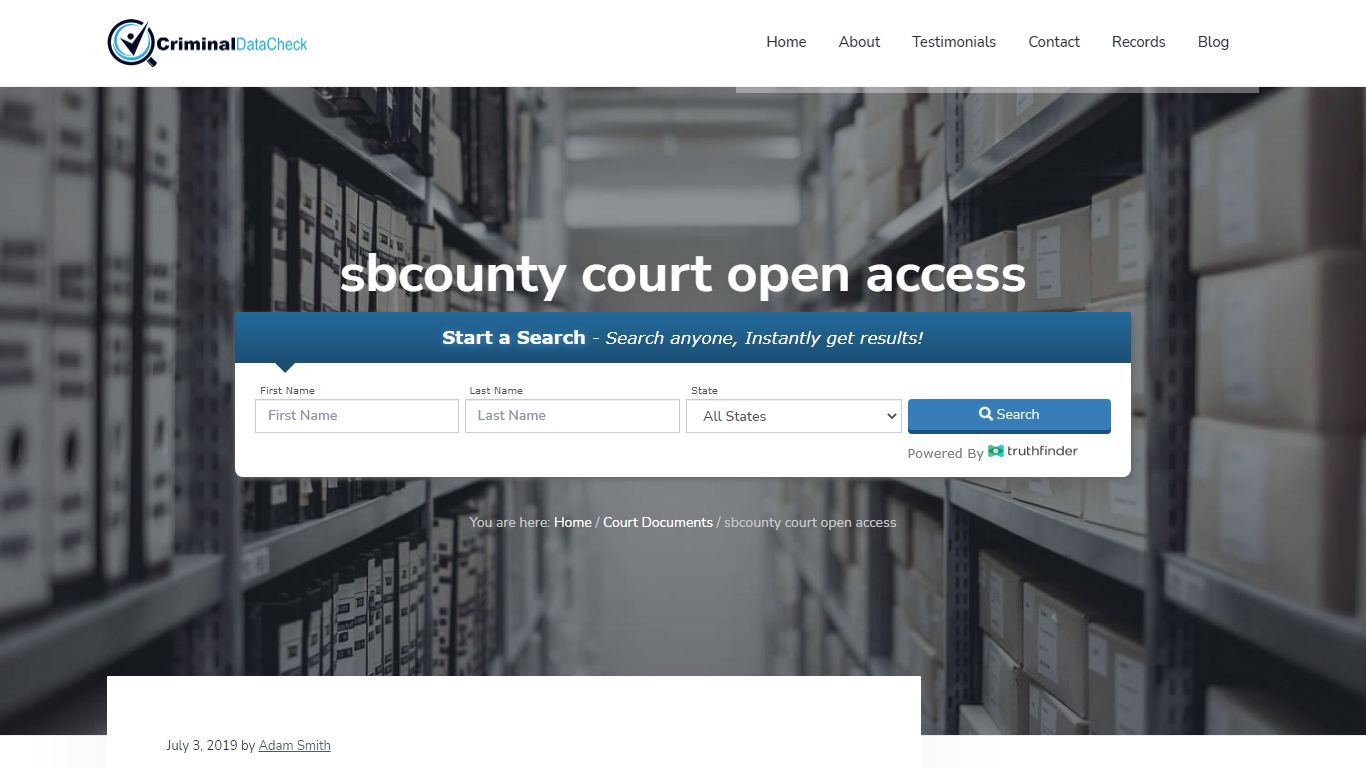 sbcounty court open access - Criminal Data Check